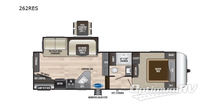 2019 Keystone Hideout 262RES Floorplan Photo