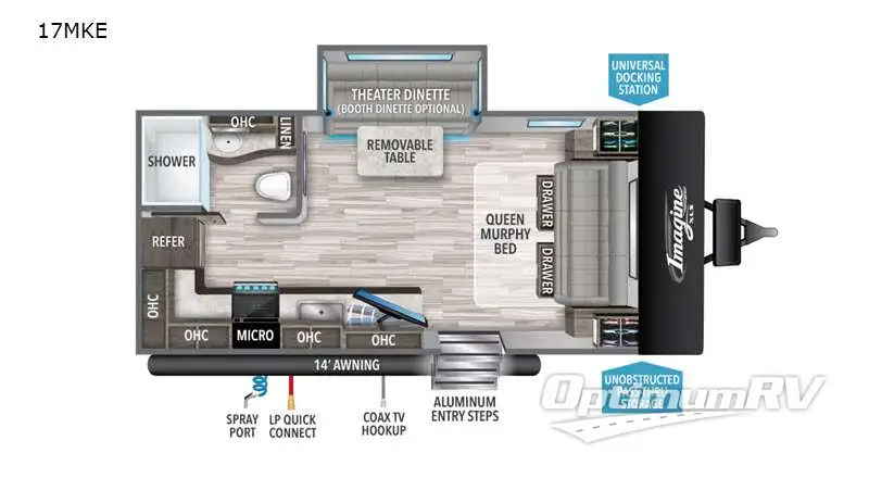 2021 Grand Design Imagine XLS 17MKE Floorplan Photo