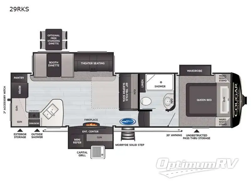 2021 Keystone Cougar Half-Ton 29RKS Floorplan Photo