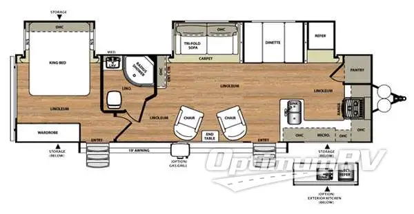 2015 Forest River Wildwood Heritage Glen 302FK Floorplan Photo