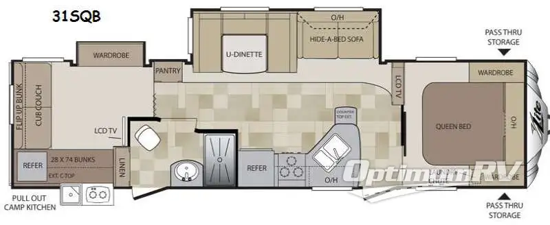 2014 Keystone Cougar X-Lite 31SQB Floorplan Photo