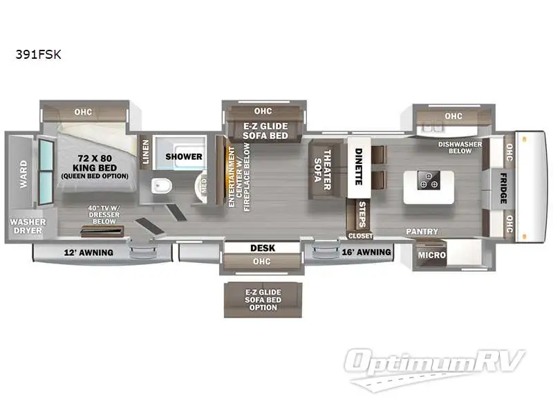 2023 Forest River RiverStone 391FSK RV Floorplan Photo