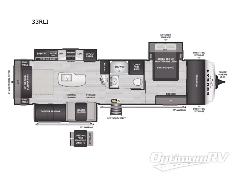 2024 Keystone Cougar Half-Ton 33RLI Floorplan Photo