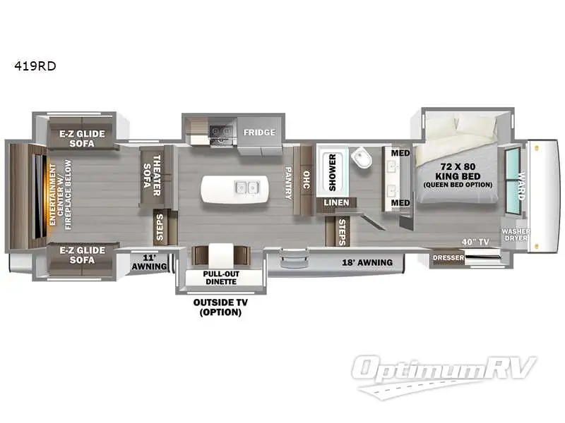 2023 Forest River RiverStone 419RD Floorplan Photo