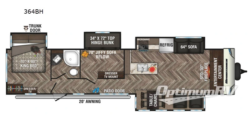2020 KZ Sportsmen 364BH Floorplan Photo