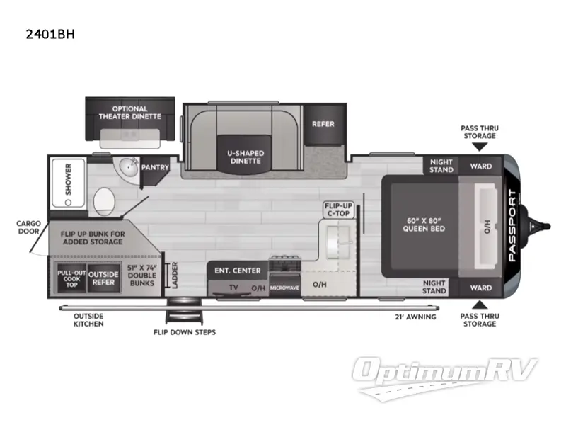 2022 Keystone Passport GT 2401BH RV Floorplan Photo