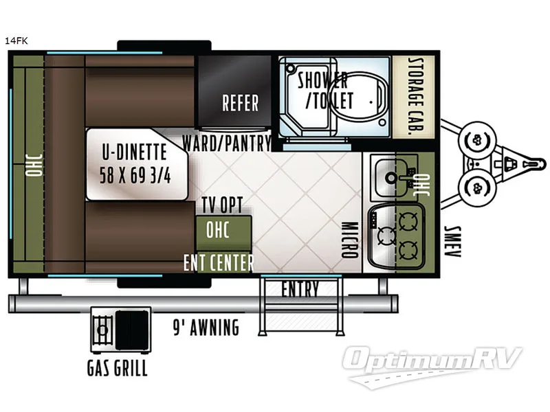 2018 Forest River Flagstaff E-Pro 14FK Floorplan Photo