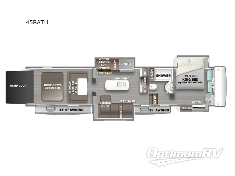 2023 Forest River RiverStone 45BATH RV Floorplan Photo