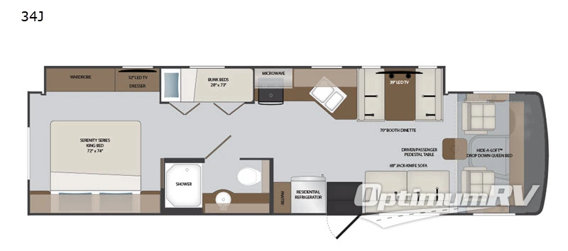 2019 Holiday Rambler Admiral 34J Floorplan Photo
