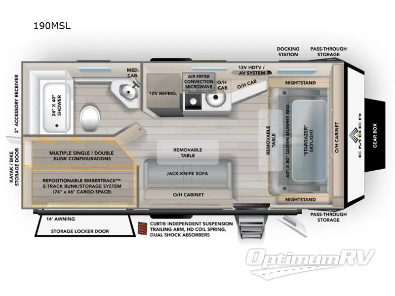 2025 Ember Overland Series 190MSL Floorplan Photo