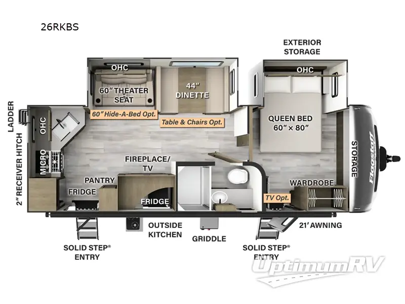 2024 Forest River Flagstaff Super Lite 26RKBS Floorplan Photo