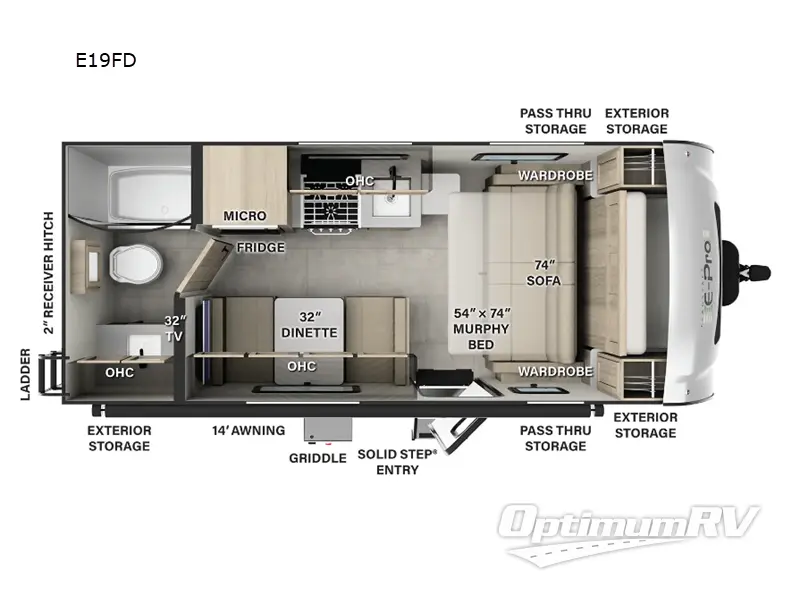 2025 Forest River Flagstaff E-Pro E19FD Floorplan Photo