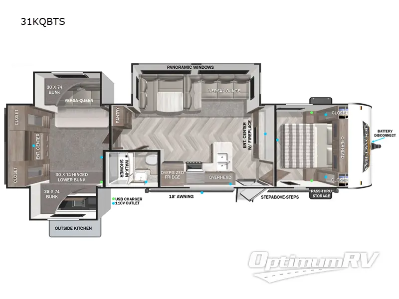 2022 Forest River Wildwood 31KQBTS RV Floorplan Photo