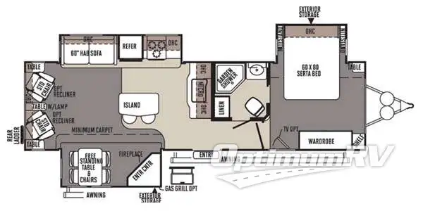 2015 Forest River Rockwood Signature Ultra Lite 8329SS Floorplan Photo