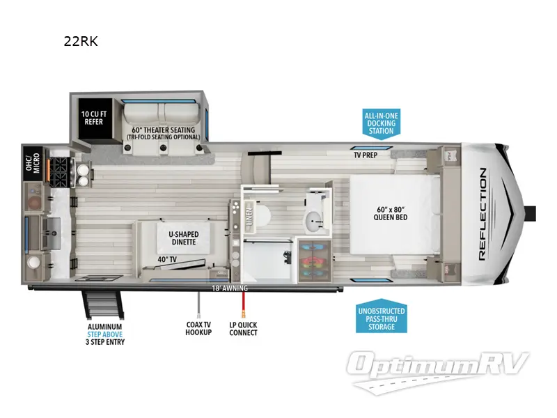 2025 Grand Design Reflection 100 Series 22RK Floorplan Photo