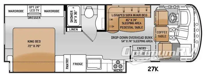 2016 Thor Hurricane 27K Floorplan Photo