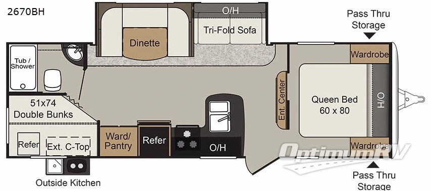 2018 Keystone Passport 2670BH Grand Touring Floorplan Photo