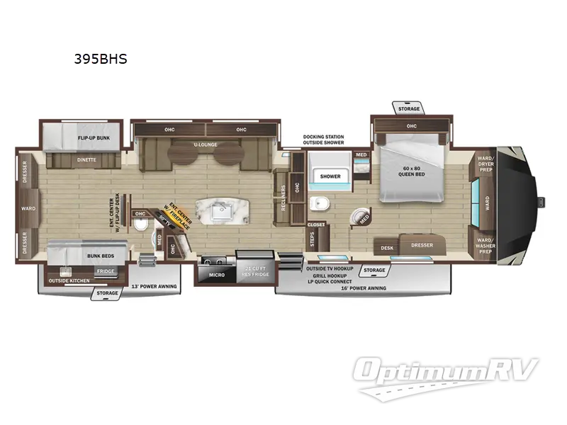 2023 Highland Ridge Open Range 395BHS Floorplan Photo