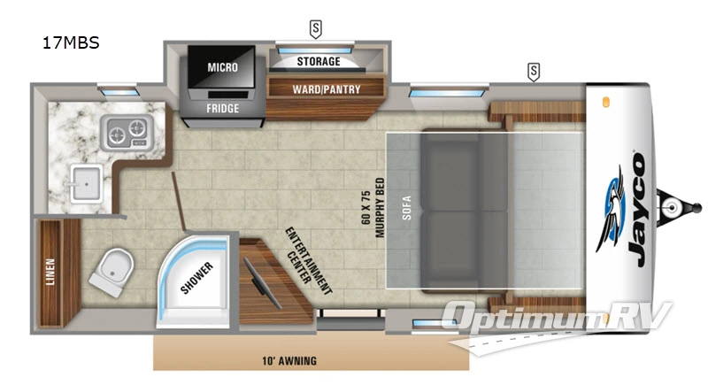 2019 Jayco Hummingbird 17MBS Floorplan Photo