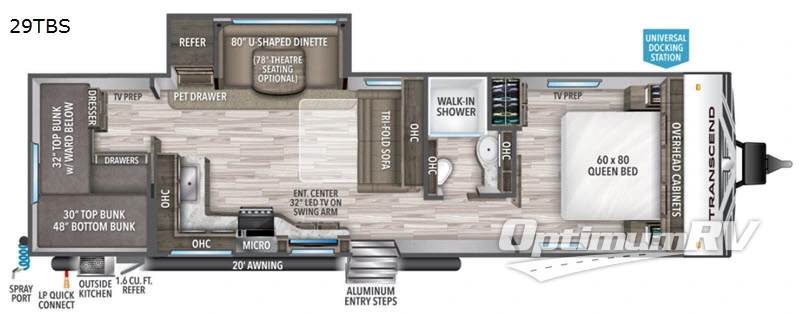 2020 Grand Design Transcend 29TBS Floorplan Photo