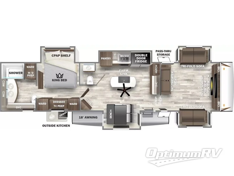 2024 Forest River Sabre 37FLH RV Floorplan Photo