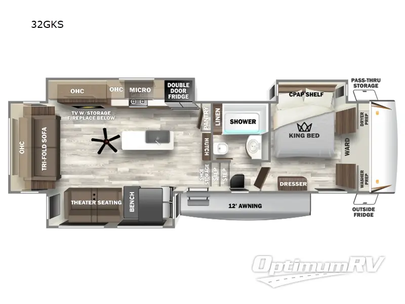 2024 Forest River Sabre 32GKS RV Floorplan Photo