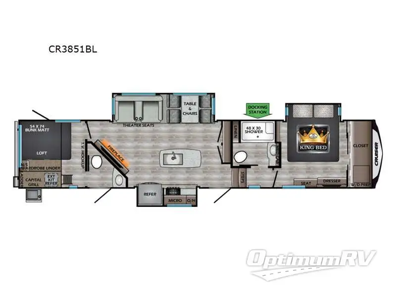 2022 CrossRoads Cruiser CR3851BL RV Floorplan Photo