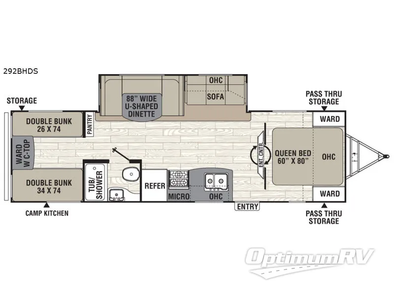 2018 Coachmen Freedom Express 292BHDS Floorplan Photo