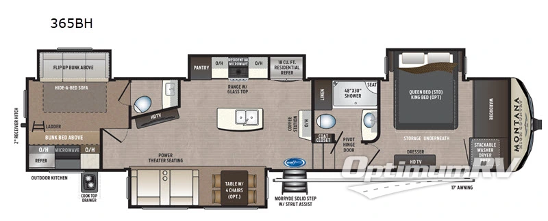 2019 Keystone Montana High Country 365BH Floorplan Photo