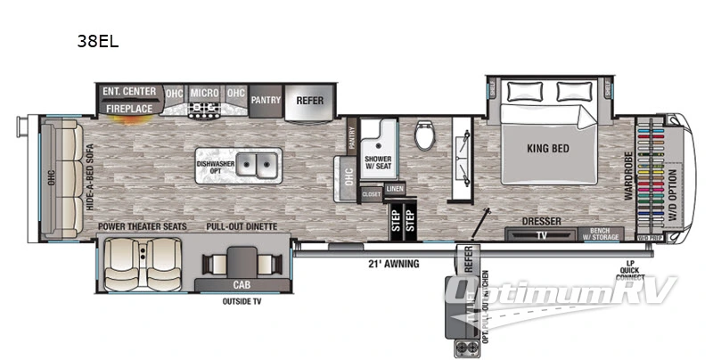 2020 Forest River Cedar Creek Champagne Edition 38EL Floorplan Photo