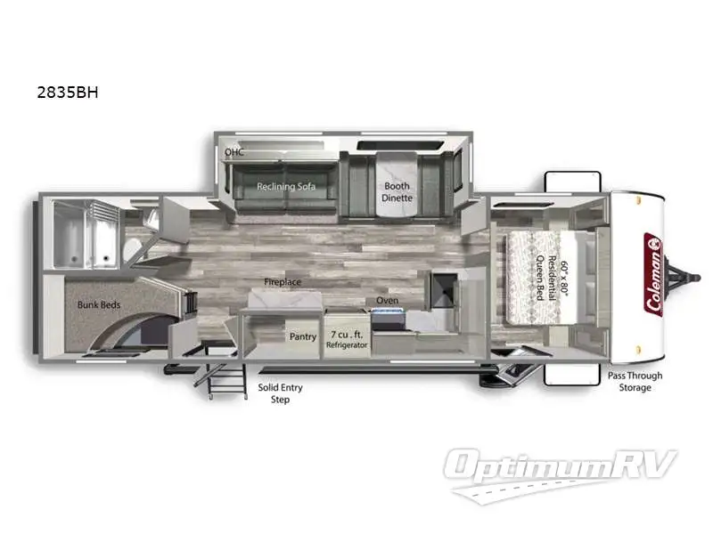 2022 Dutchmen Coleman Light 2835BH RV Floorplan Photo