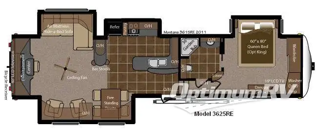 2014 Keystone Montana Big Sky 3625 RE Floorplan Photo