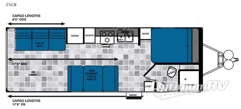 2016 Forest River Work and Play Ultra Lite 25CB LE Floorplan Photo