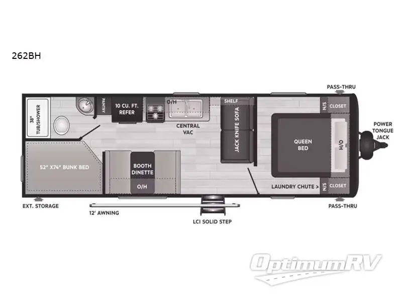 2022 Keystone Hideout 262BH RV Floorplan Photo