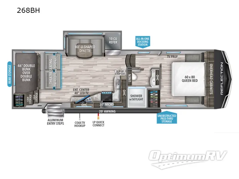 2023 Grand Design Reflection 150 Series 268BH Floorplan Photo
