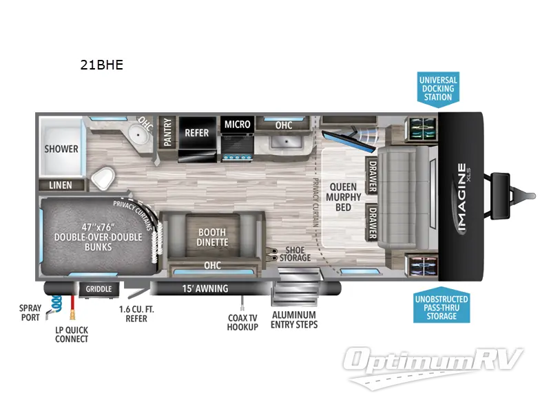 2022 Grand Design Imagine XLS 21BHE RV Floorplan Photo