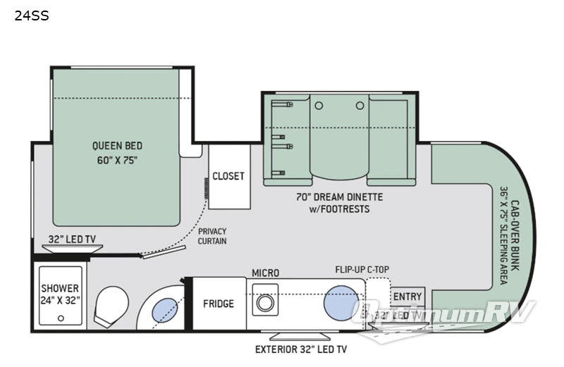 2019 Thor Synergy Sprinter 24SS RV Floorplan Photo