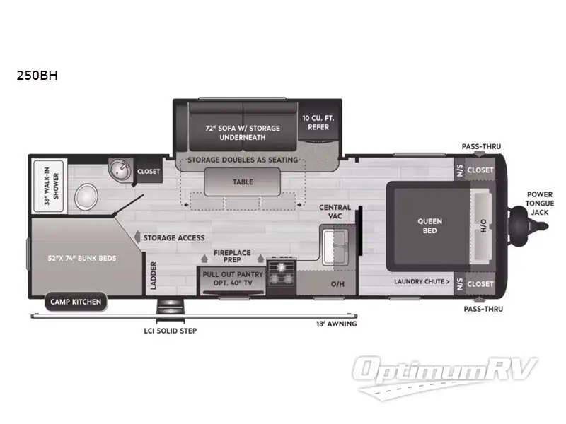2022 Keystone Hideout 250BH Floorplan Photo