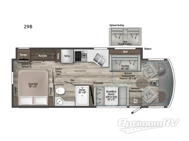 2022 Winnebago Adventurer 29B Floorplan Photo
