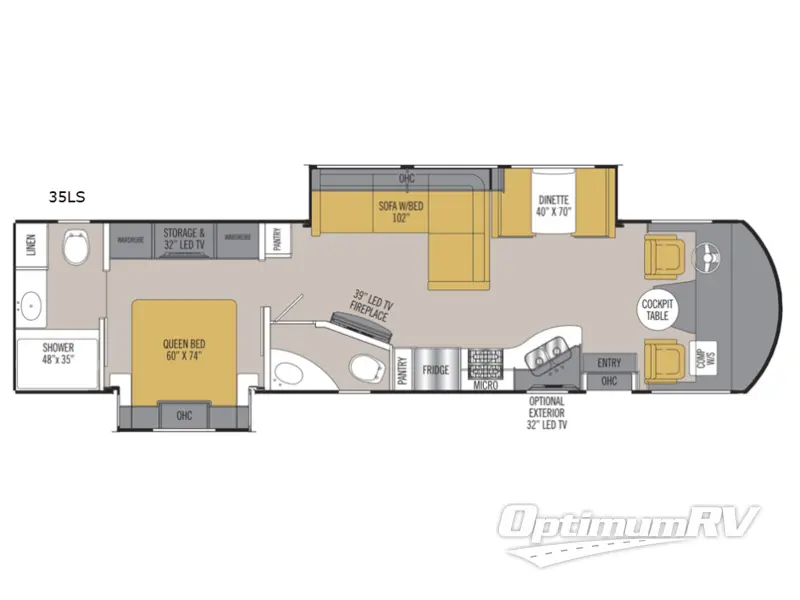 2018 Coachmen Mirada 35LS Floorplan Photo