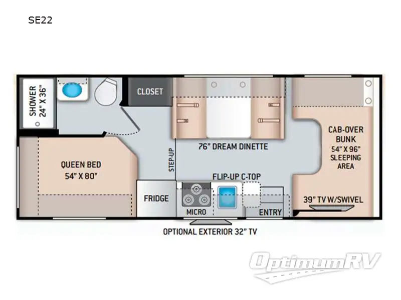 2022 Thor Quantum SE SE22 Ford Floorplan Photo