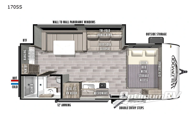 2020 Forest River Wildwood FSX 170SS RV Floorplan Photo