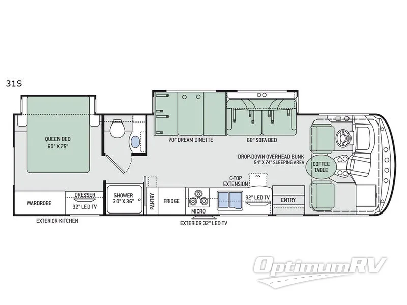 2017 Thor Hurricane 31S RV Floorplan Photo