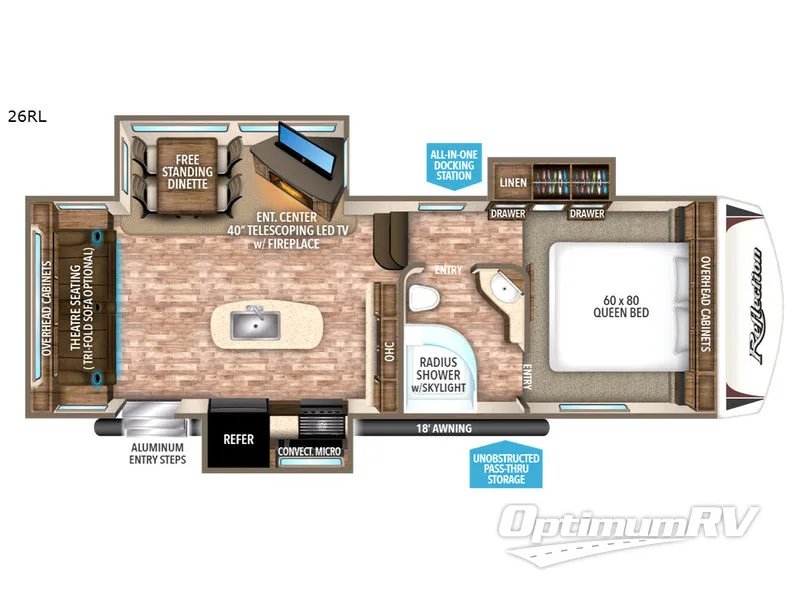 2017 Grand Design Reflection 26RL Floorplan Photo