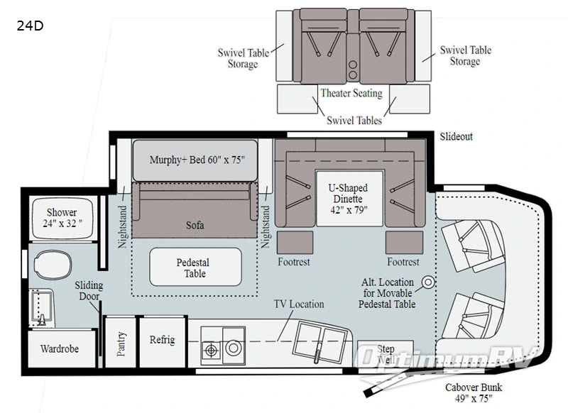 2021 Winnebago View 24D RV Floorplan Photo