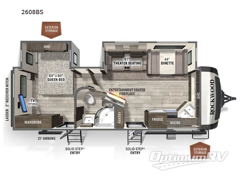 2023 Forest River Rockwood Ultra Lite 2608BS RV Floorplan Photo
