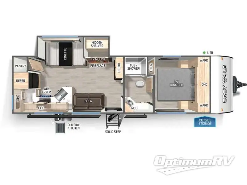 2025 Forest River Cherokee Grey Wolf 26SS Floorplan Photo