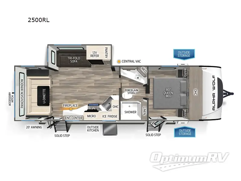 2025 Forest River Cherokee Alpha Wolf 2500RL Floorplan Photo