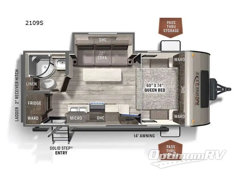 2021 Forest River Rockwood Mini Lite 2109S Floorplan Photo