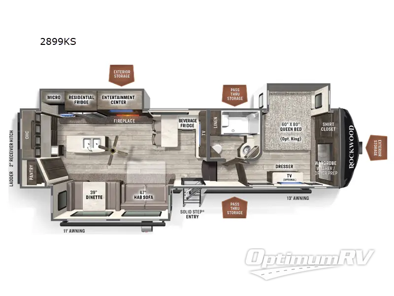 2022 Forest River Rockwood Ultra Lite 2899KS RV Floorplan Photo